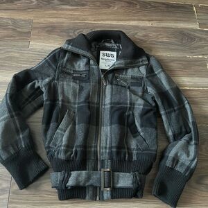 Streetwear Society Black and Gray Puffer Jacket